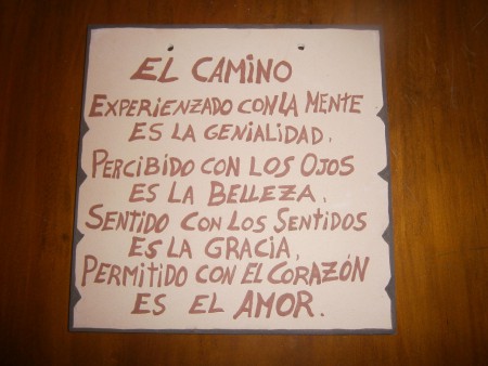 PLACA "El Camino"