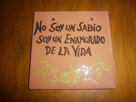 PLACA CERAMICA " No soy un sabio..."