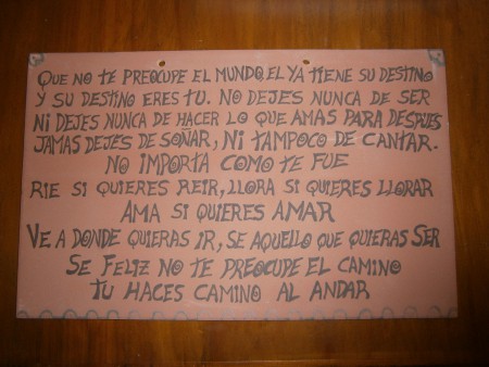 PLACA "Tú haces camino al andar"